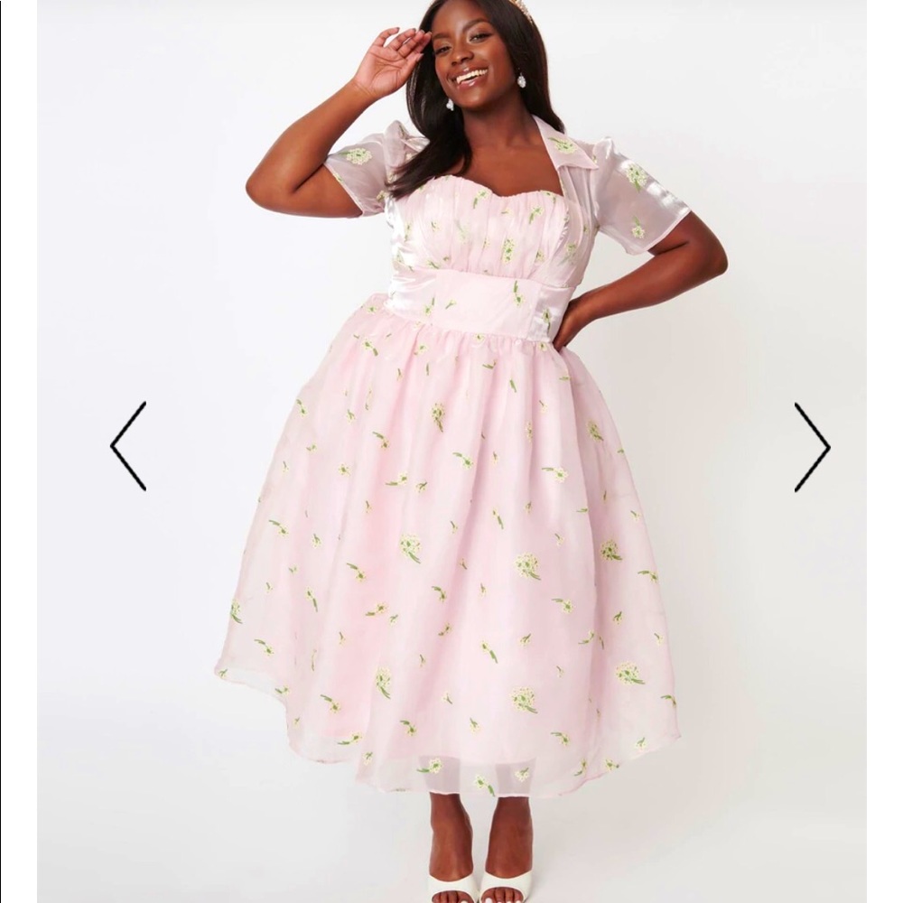 Plus Size Unique Vintage Libby Swing Dress Pink